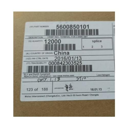 Connector 5600850101 terminal CONN SOCKET 22-26AWG CRIMP TIN 560085-0101 crimp socket housing header original part