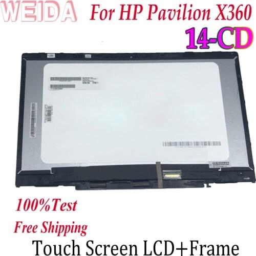 14" Touch For HP Pavilion X360 14-CD 14 CD Series L20555-001 L20553-001 Laptops Touch Screen LCD Display Assembly Replacement