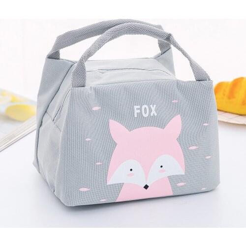 Cute Cartoon Lunch Bag Thermal Insulated Lunch Box Bag Tote Food Picnic Bag Milk Bottle Pouch for Women Girl Kids Children