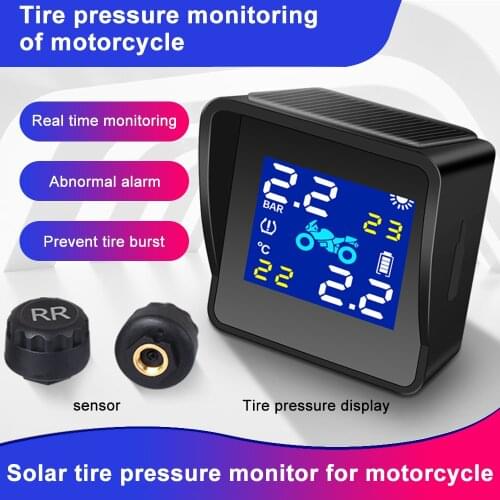 Motorcycle TPMS Motorbike Tire Pressure Monitoring System for Moto Motor Bike Solar Waterproof Sensor TMPS