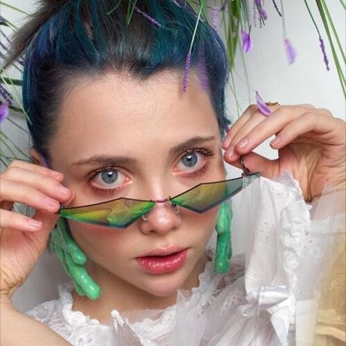 Man Women Cat Eye Sunglasses Glasses Shades Vintage Retro Metal Frame Flame Style Sun Glasses Shades UV400 Driver goggles