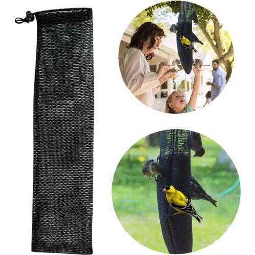 Newly Outdoor Birds Feeding Bag Portable Folding Hanging Mesh Funnel Creative Birds Food Storage Tools for Garden Courtyard