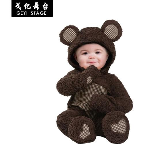 Brown bear halloween stage performance costumes infants and toddlers luxury cute little bear dog bear grizzly dress up costume