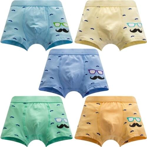 High Quality Kids Boys Panties RC Organic Cotton Material Funny Beard Boxer Panties Underwear Random Color