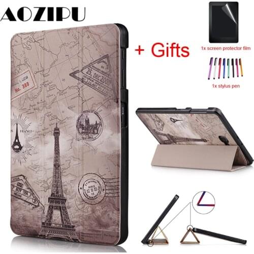 Smart Magnetic Case for Samsung Galaxy Tab A 10.1 2016 T580 T585 SM-T580 SM-T585 Funda Stand Protective Cover +Film+Pen