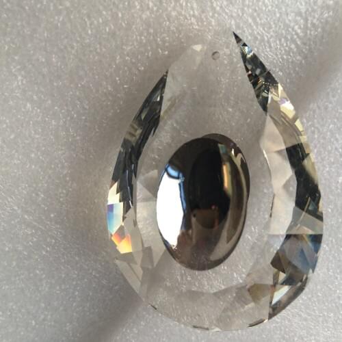 Top Quality 144pcs/lot 50mm Clear Shell Crystal Chandelier Hanging Pendants,Glass Shinning Prisms Lighting Decoration+Free rings