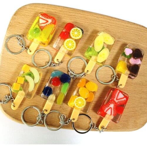 Gran oferta de Cute Simulation Fruit Keychain Bag Pendant Car Ornament Jewelry Gift bolso de coche, llavero, joyería