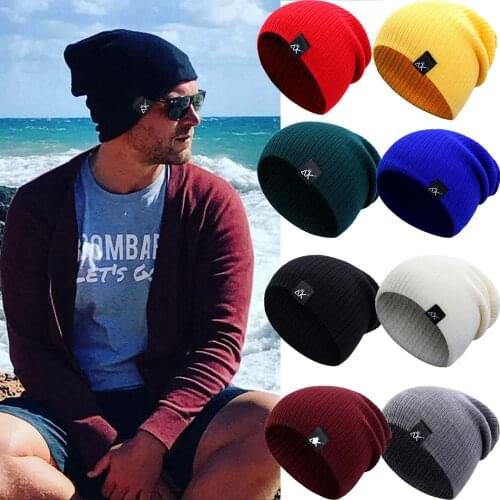 1PC New Colorful Knitted Beanies Caps Casual Woman Men Elastic Hats Outdoor Winter Autumn Warmer Bonnet for Cycling Camping