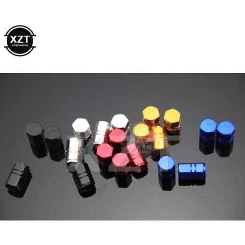 4pcs Aluminum Hex Tire Valve Stem Caps for Auto Bike Motorcycle Hexagon Valve Covers for US Valves Car-styling Parts Accessories