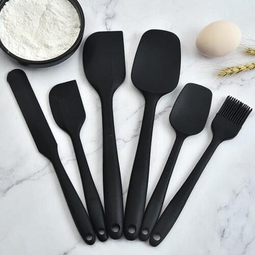 6Pcs/set food grade Non Stick butter cooking silicone spatula set cookie pastry scraper cake baking spatula silicone spatula
