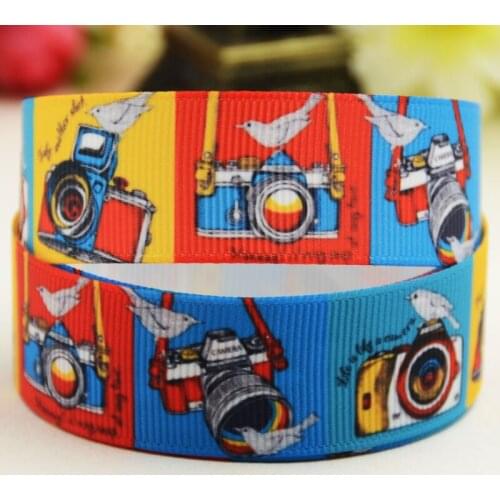 7/8'' 22mm,1" 25mm,1-1/2" 38mm,3" 75mm Birds and cameras Cartoon printed Grosgrain Ribbon party decoration 10 Yards X-02779