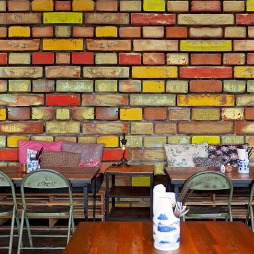 Bacaz 8D Large Mural 3d Brick Wallpaper Mural 3D Wall Photo Mural 3d Tile Wall paper Bacground for Restaurant Bar/Cafe Decor