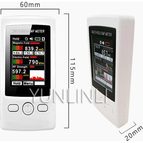 Electromagnetic Radiation Detector Gauss 3-axis Magnetic Electric RF Field Strenght Digital & Multi-Field EMF Meter TM190