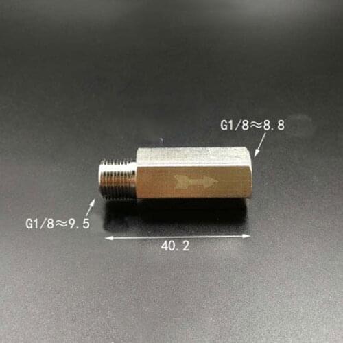 DN6 1/8" BSP Female to Male Nickel Plated Brass Check Valve One Way Non-Return Water Gas Oil Hex Rud Min 2 Bar Pneumatic