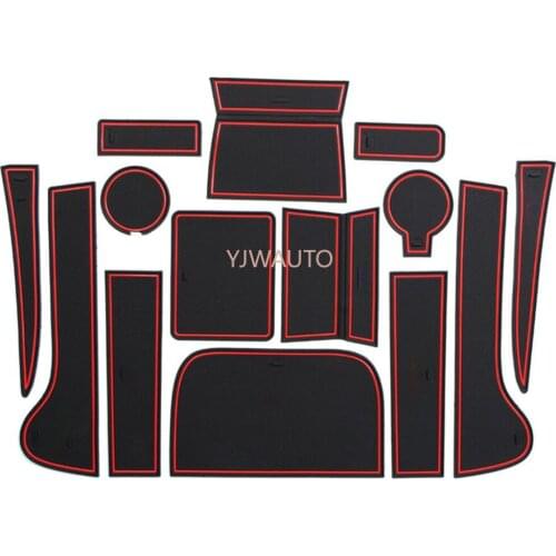 Door Slot Mat for VW Tiguan 2010-2017 Gate Groove Cushion Car Door Rubber Cup Holder Mats Anti-slip Carpets Position