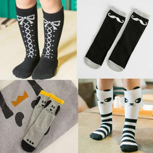 Newborn stocking boy leg warmers toddler silk stockings fox style leg warm children panda cartoon silk leg warmers