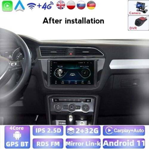 For VW Volkswagen Tiguan L 2017 - 2019 Head Unit Car Multimedia Radio Player GPS Navigation Video Wifi Touch Screen SWC BT NO CD