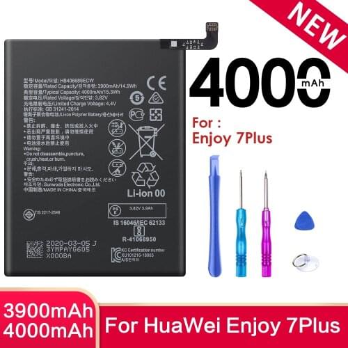 HB406689ECW Battery For Huawei Enjoy 7 Plus 7plus Replacement Batteries 4000mAh High Capacity Mobile Phone Bateria Free Tools