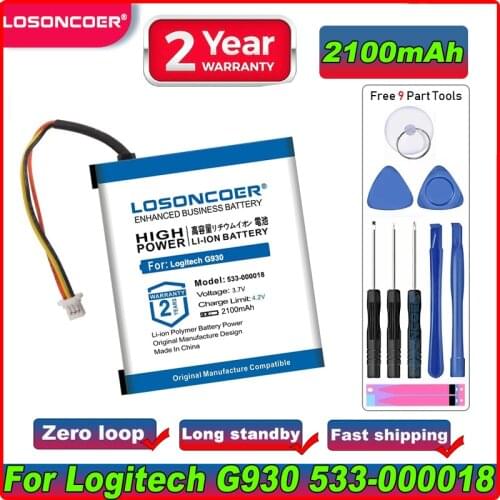 L-LB2 1100mAh 533-000018,F12440097,L-LY11 Battery for Logitech G930,Gaming Headset G930,533-000074,F540 MX Revolution 981-000257