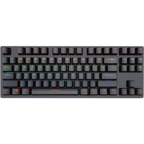 87 Keys Wired Keyboard Sensitive RGB Cool Light Ergonomic USB Gaming Mechanical Keyboard for Office
