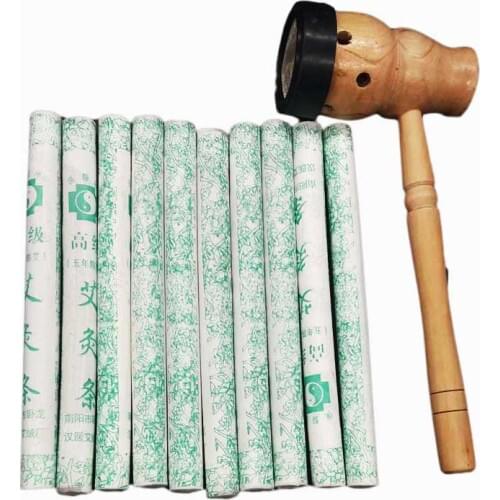 Moxibustion Moxa Burner Box With 10 Pure Moxa Stick Rolls - Traditional Chinese Massage Therapy For Antistress & Acupuncture