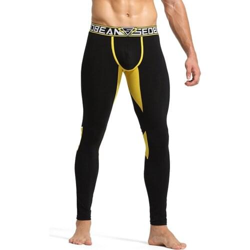Mens long underwear Color matching and breathable Warm and stylish Mens long pants Mens leggings winter underwear men