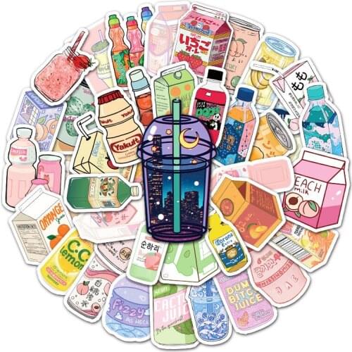 10/30/50pcs/pack Cute Flavored Drink Girl Stickers Aesthetic Laptop Phone Bike Suitcase Car Anime Graffiti Sticker Decal Kid Toy