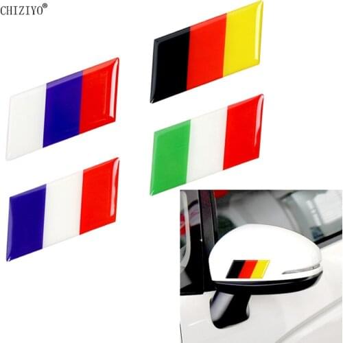German Italian Russian Flag of France Classic Fashion Style National Flags Stickers For Camry CRV RAV4 Angkway Sticker CHIZIYO