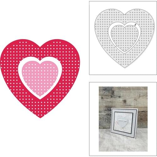 2021 New Nesting Dotted Hearts Metal Cutting Dies for DIY Scrapbooking Decor and Card Making Paper Craft Embossing No Stamps