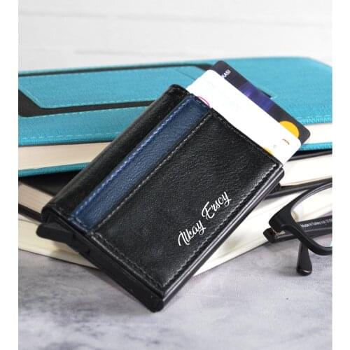 Personalized Custom Name Printed Mechanismed Leather Wallet Souvenir Special Occasions Elegant Accessory Hot Sale Ücretiz Cargo