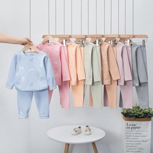 Pajamas For Children Autumn Winter Baby Girls Clothes Pajama Set Teenager Boys Casual Sleepwear Kids Thermal Underwear 2 to 14 Y