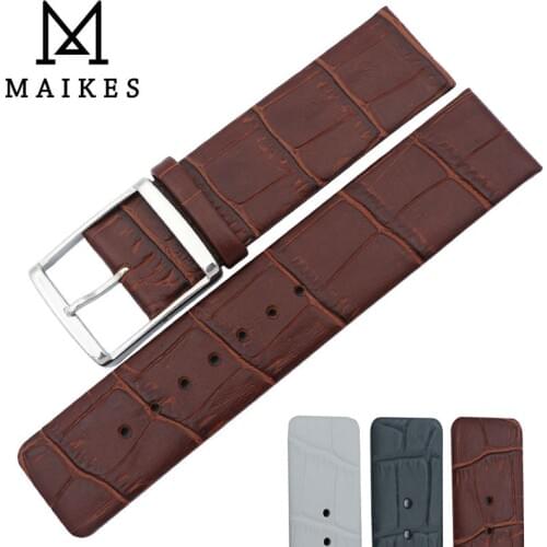 MAIKES New Arrival Genuine Leather Watch Band 16mm 18mm 20mm 22mm High Quality Watch Strap Case For CK Calvin Klein