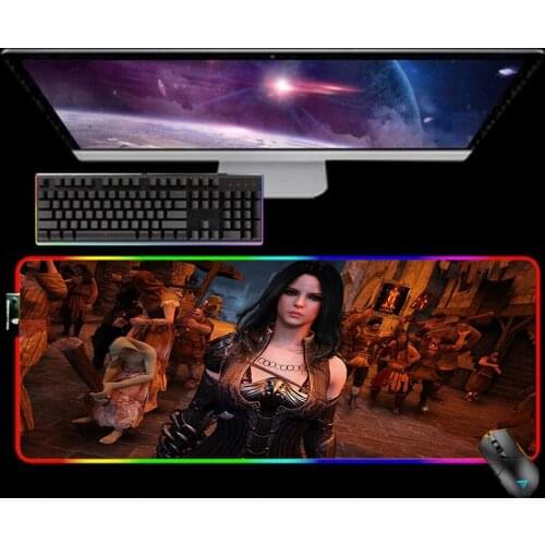 RGB New Black Desert Mouse Pad Laptop Gaming Accessiores Mousepad Mause Pad Rubber No-slip with Backlit Mausepad Tapis De Souris