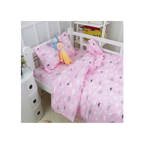 With Filling cloud Bed Sheet Cartoon Cotton Baby Crib Sets Baby Bedding Set Blanket unpick and wash,Duvet /Sheet/Pillow