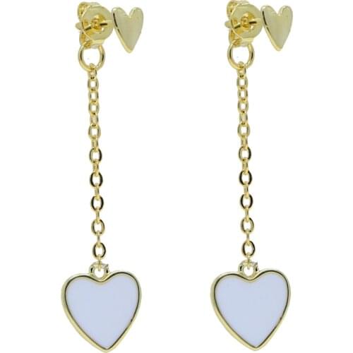 Heart earring long chain tassel dangling dangle earrings for lover girlfriend