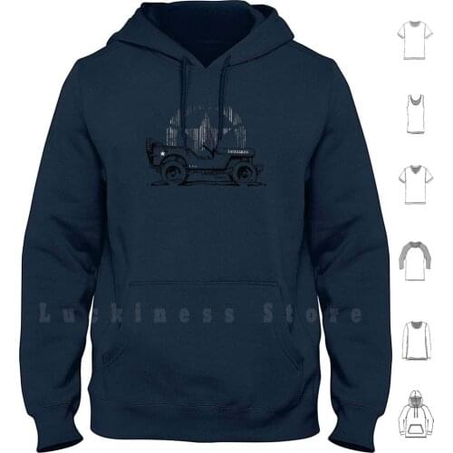 G.i Hero Willys-Ww2 Hoodie Long Sleeve Ww2 Willys Us Army Jk Muddy Sketch Wii G I 4x4 Schlueter Robert1117 Rob
