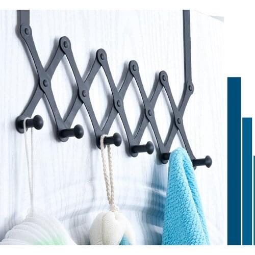 Stainless Steel Door Behind The Hook Rack Coat Hat Storage Organize Key Hats Clothes Holder Wall Door Hangers 4 /5 /6 Hooks
