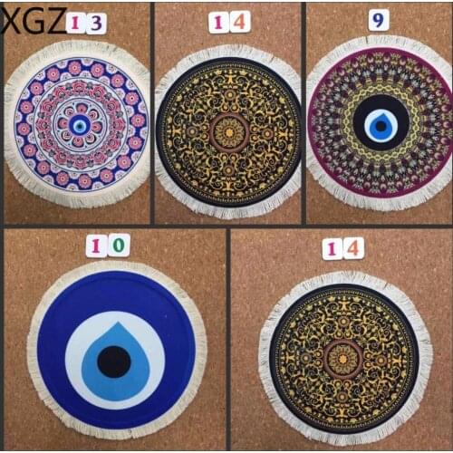 XGZ 220*220MM Wholesale Persian Style Rug Round Mouse Pad Carpet Office Family Gift Tassels Mouse Desk Mat Pad Gaming Mat LOL