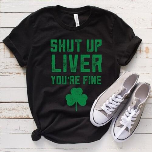 Women Shirts Shamrock Tops Gothic Top Girls Summer Clothes Plus Size Women Shirts Shirt Funny Patricks Day Drinking Tee