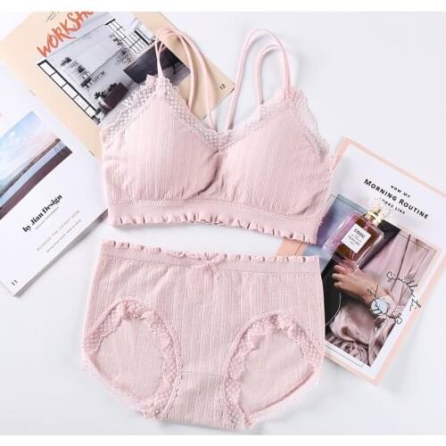 Sexy Women Bra Panties Set Push Up Sports Bra Set Seamless Active Bra Women Lingerie Fitness Top Lace Underwear Set