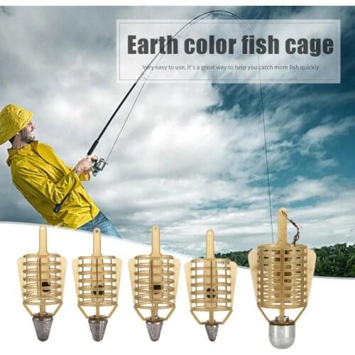 Yellow Boat Fishing Bait Feeder Cages Sinker Plastic Fishing Lure Cage Fish Cage