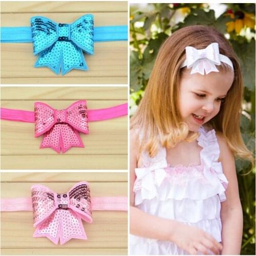 10 pcs/lot , Boutique Style Large Sequin Bow Headband