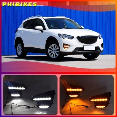 2pcs For Mazda CX-5 CX5 2013 2014 2015 2016,Yellow Signal Function Waterproof Car DRL 12V LED Daytime Running Light Daylight