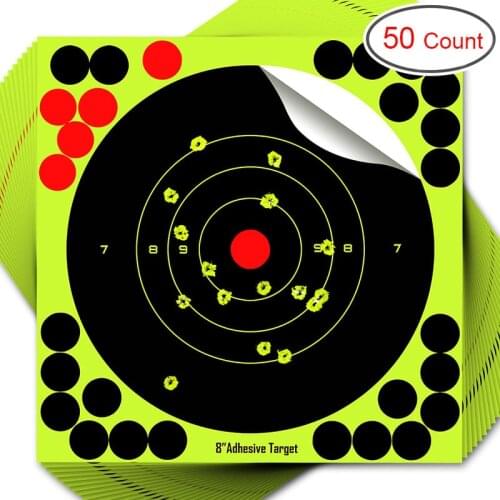20 Pcs Stick Splatter Bullseye Reactive Self Adhesive Shooting Targets For Fluorescent Self-adhesive Shooting Gun Target Paper