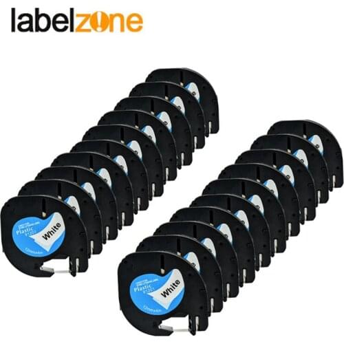 20 PK/lot DYMO Letratag plastic tape 12mm black on white LT 91331 91201 for dymo LT printer