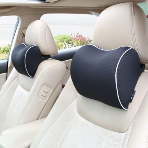2021 Universal Car Neck Pillow Headrest Travel Support Massage Cushion Car Fabric Cover Seat Chair Memory Foam Soft Head Pillow