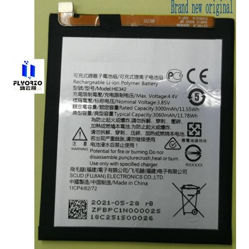 100% New High Quality 3000mAh HE342 Battery For Nokia X6 2018 6.1 Plus TA 1099 X5 TA 1109 5.1 Plus Mobile Phone