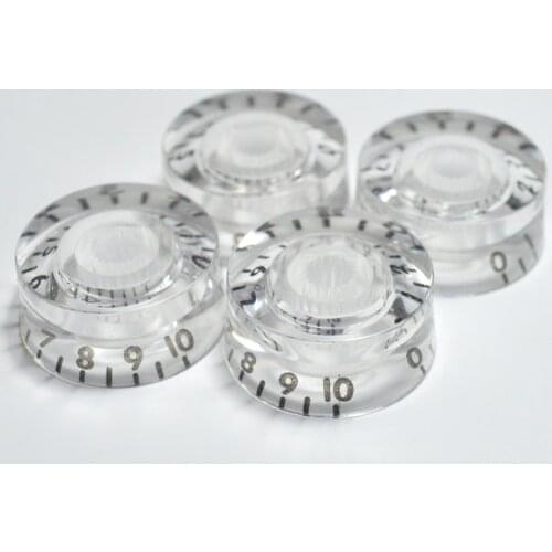 4pcs LP Guitar Bass Tone Knobs Transparent Volume Control Knobs Guitar Parts & Accessories