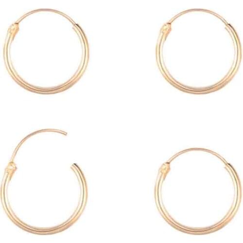 6Pcs 10/12/15.5mm Mixed Small Circle Hoop Earrings for Women Men Punk Ear Clip Jewelry Golden Silver Color Hoop Stud Earrings