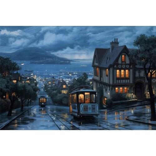 Diamond painting scenery Diy Diamond embroidery City of night 3D square Diamond Mosaic Full cover Furniture decoration painting